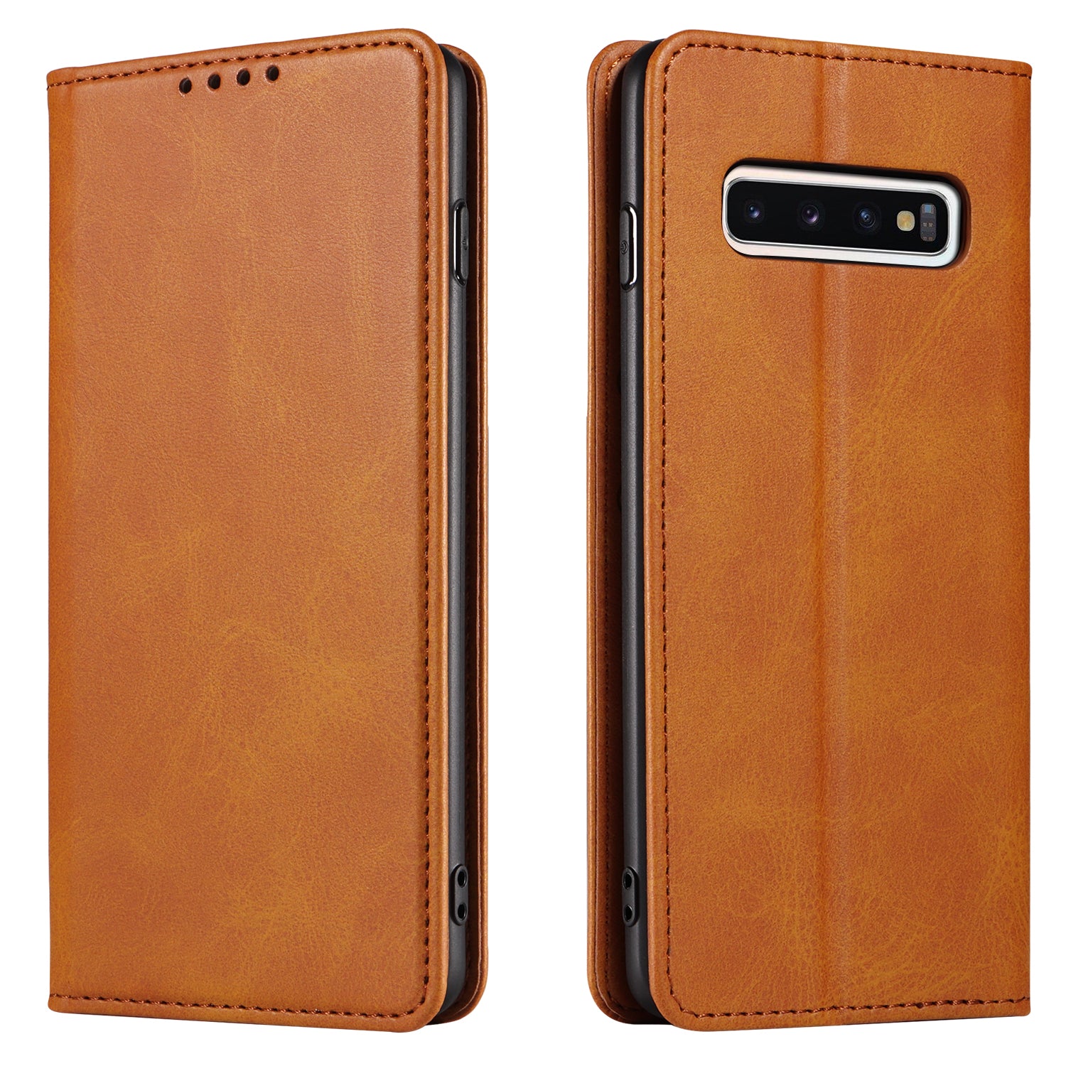 For Samsung Galaxy S10 Calf Texture Wallet Phone Cover Auto-absorbed Magnetic Leather Stand Phone Case For Samsung Galaxy S10 Calf Texture Wallet Phone Cover Auto-absorbed Magnetic Leather Stand Phone Case